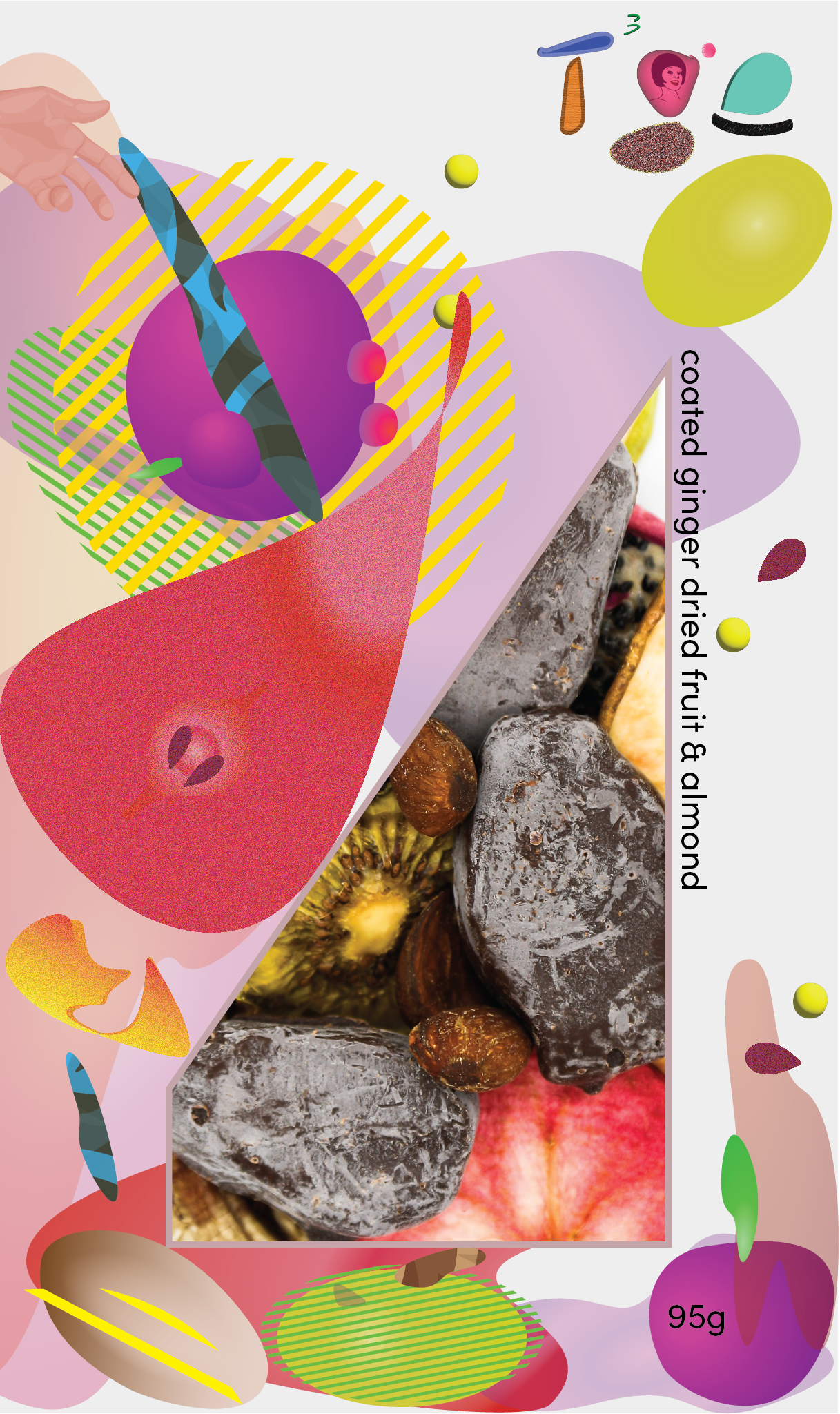 TGE Chocolate coated ginger, dried fruit, and almond 95g