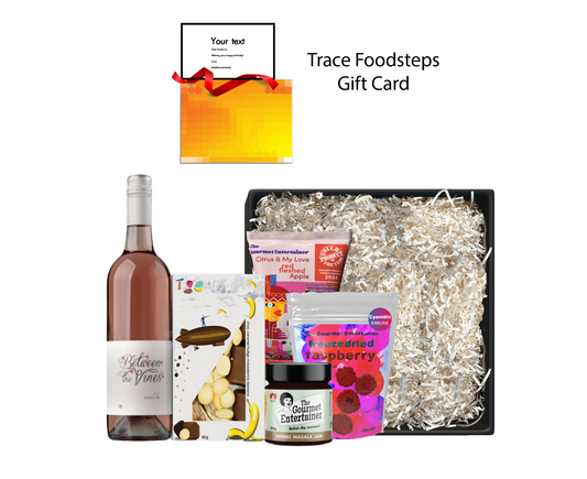 Hamper #5 Wine, chocolate, condiments dried and freeze-dried fruit