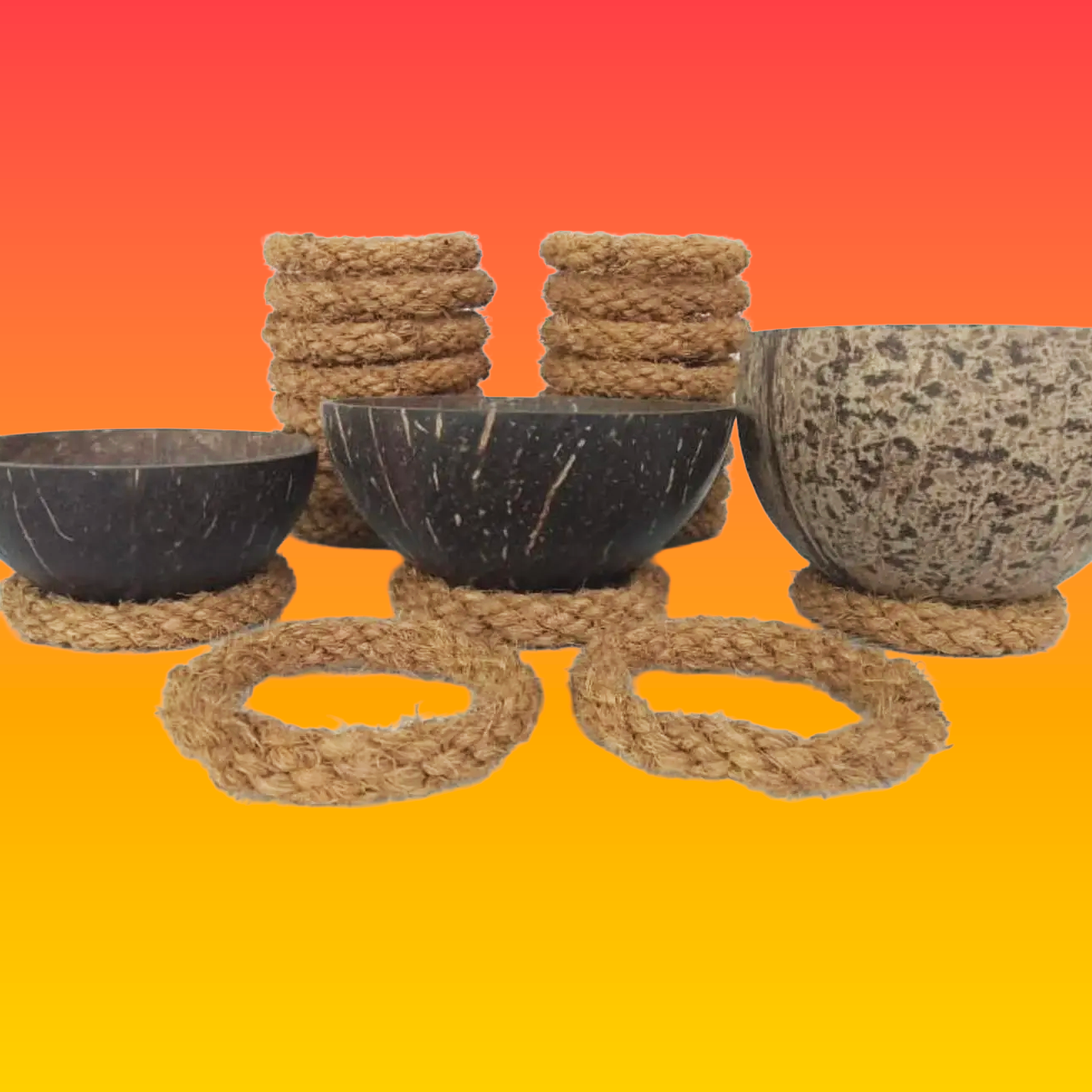 Rope Ring Stand for Coconut Shell